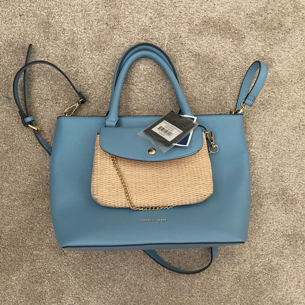 Nanette Lapore handbag with straw crossbody.